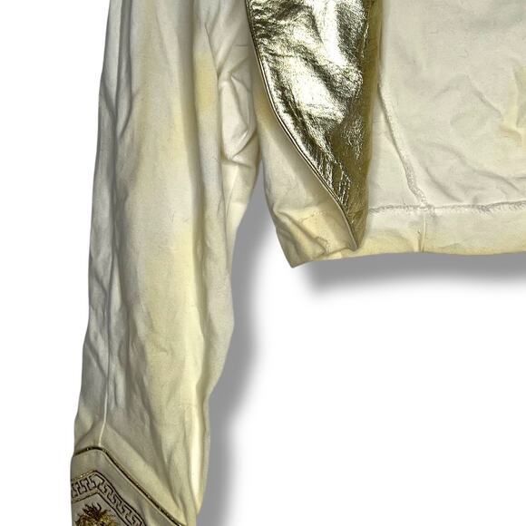 Vintage Cache Egyptian Gold Open Cropped Blazer Small - Picture 2 of 7